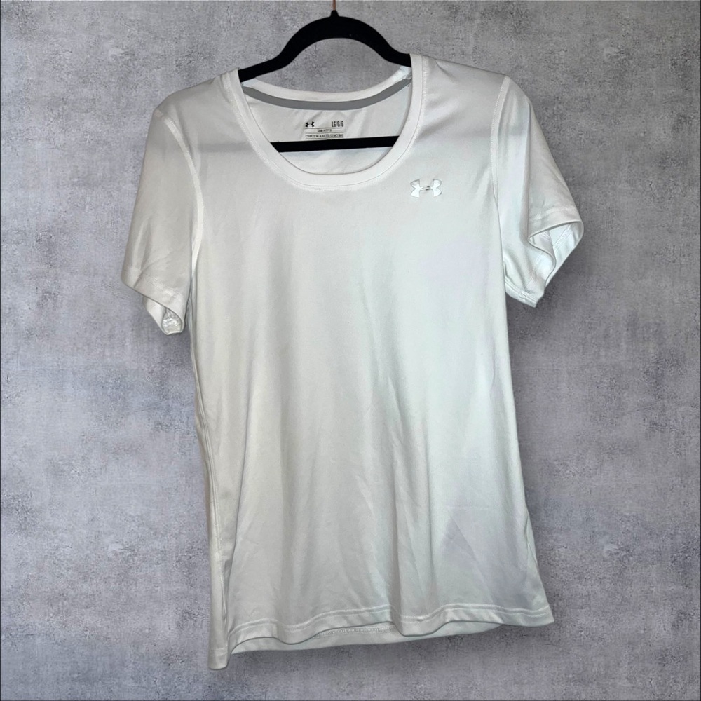 Under Armour White Fitted Short Sleeve Tee